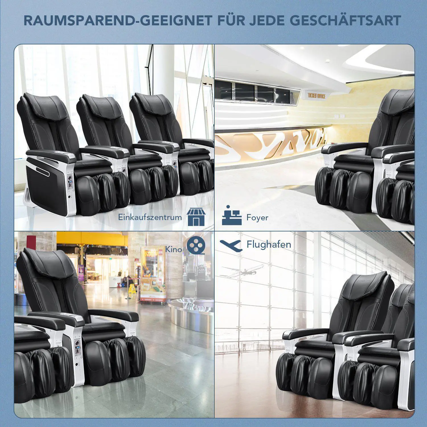 NAIPO Münzbetriebener Massagesessel, Shiatsu Massagestuhl, Doppeltes Sicherheitsystem, Gewerblich, Digitialanzeige - Image 11