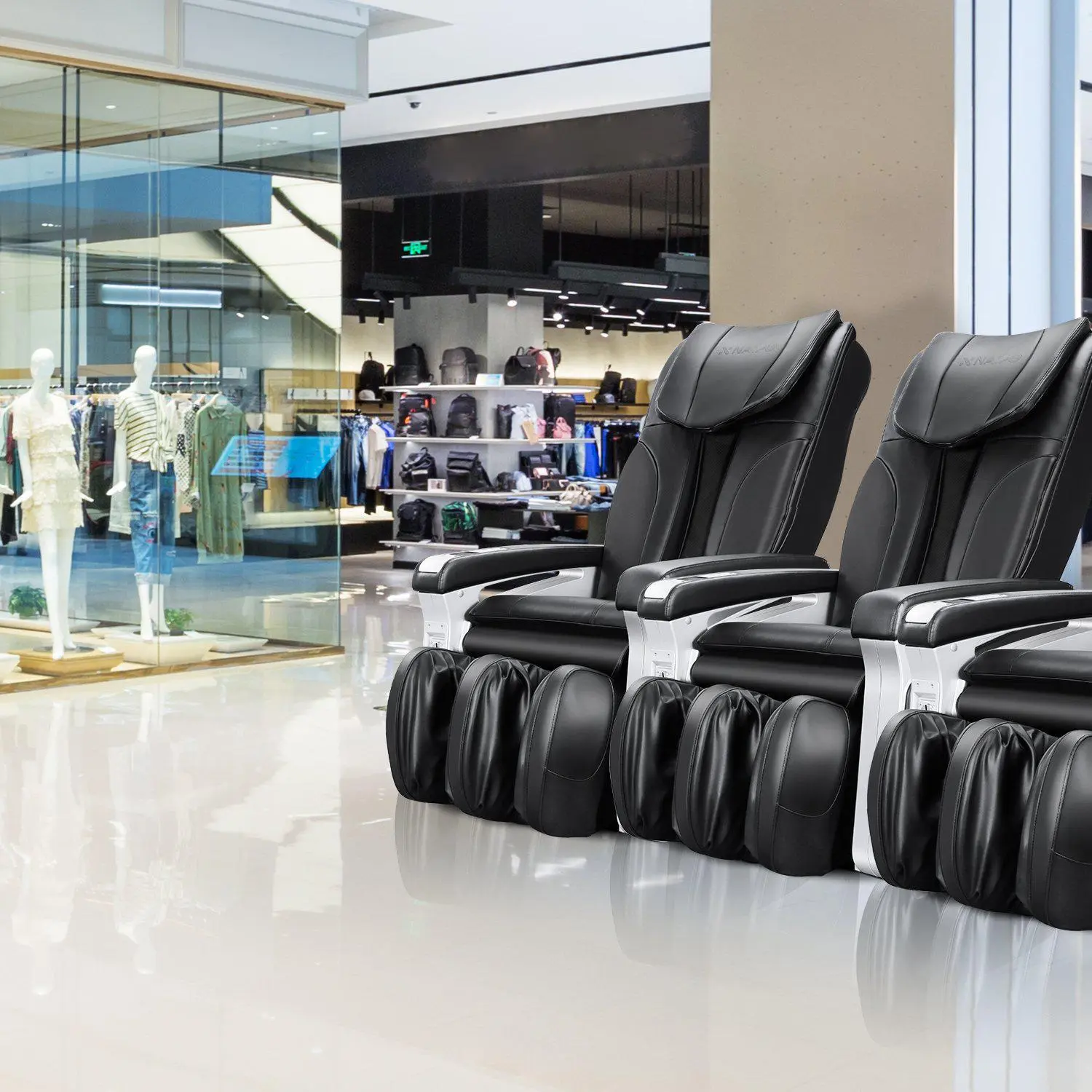 NAIPO Münzbetriebener Massagesessel, Shiatsu Massagestuhl, Doppeltes Sicherheitsystem, Gewerblich, Digitialanzeige - Image 4