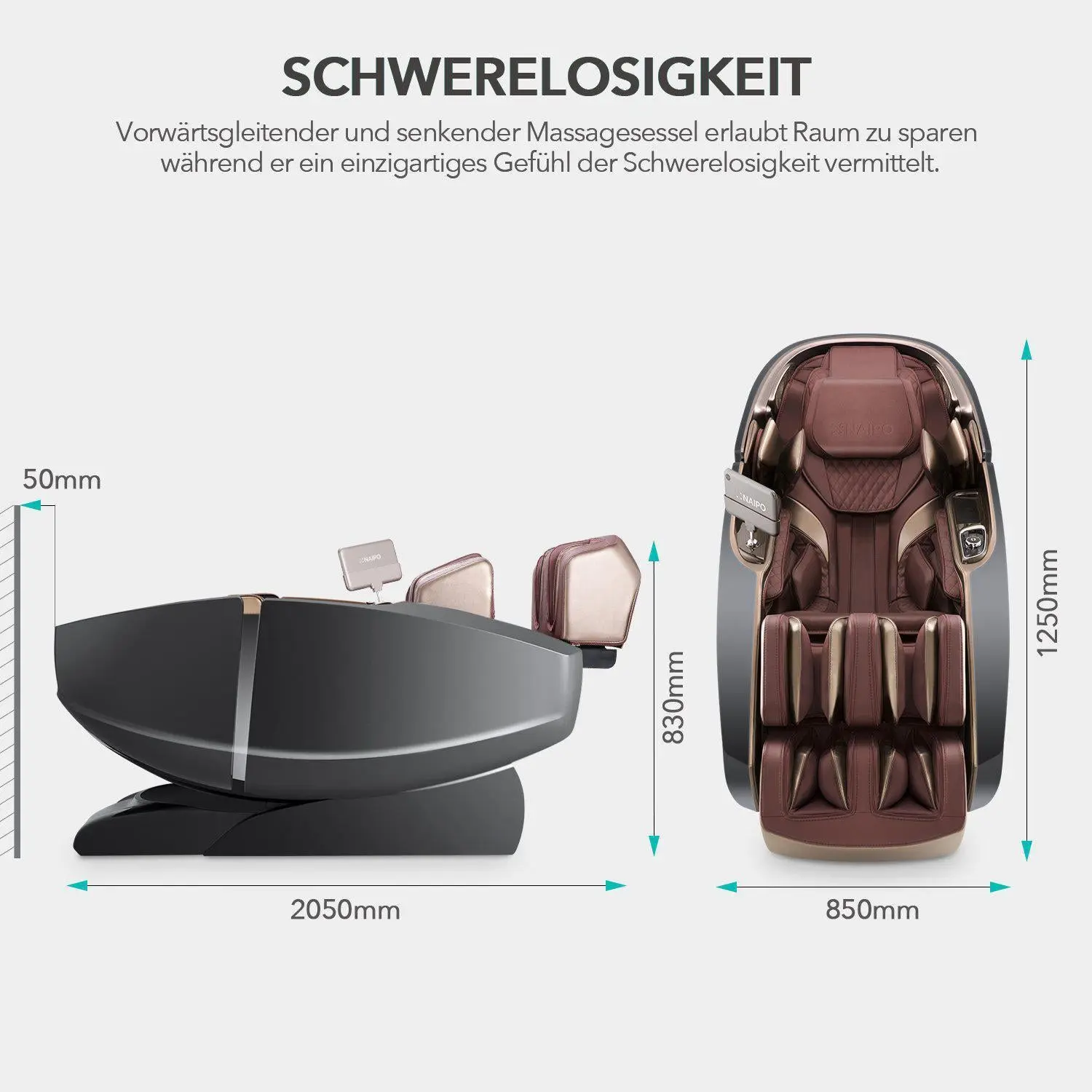 NAIPO 4D High-End Massagesessel, Raumkapsel-Design, integriertes Tablet - Image 10