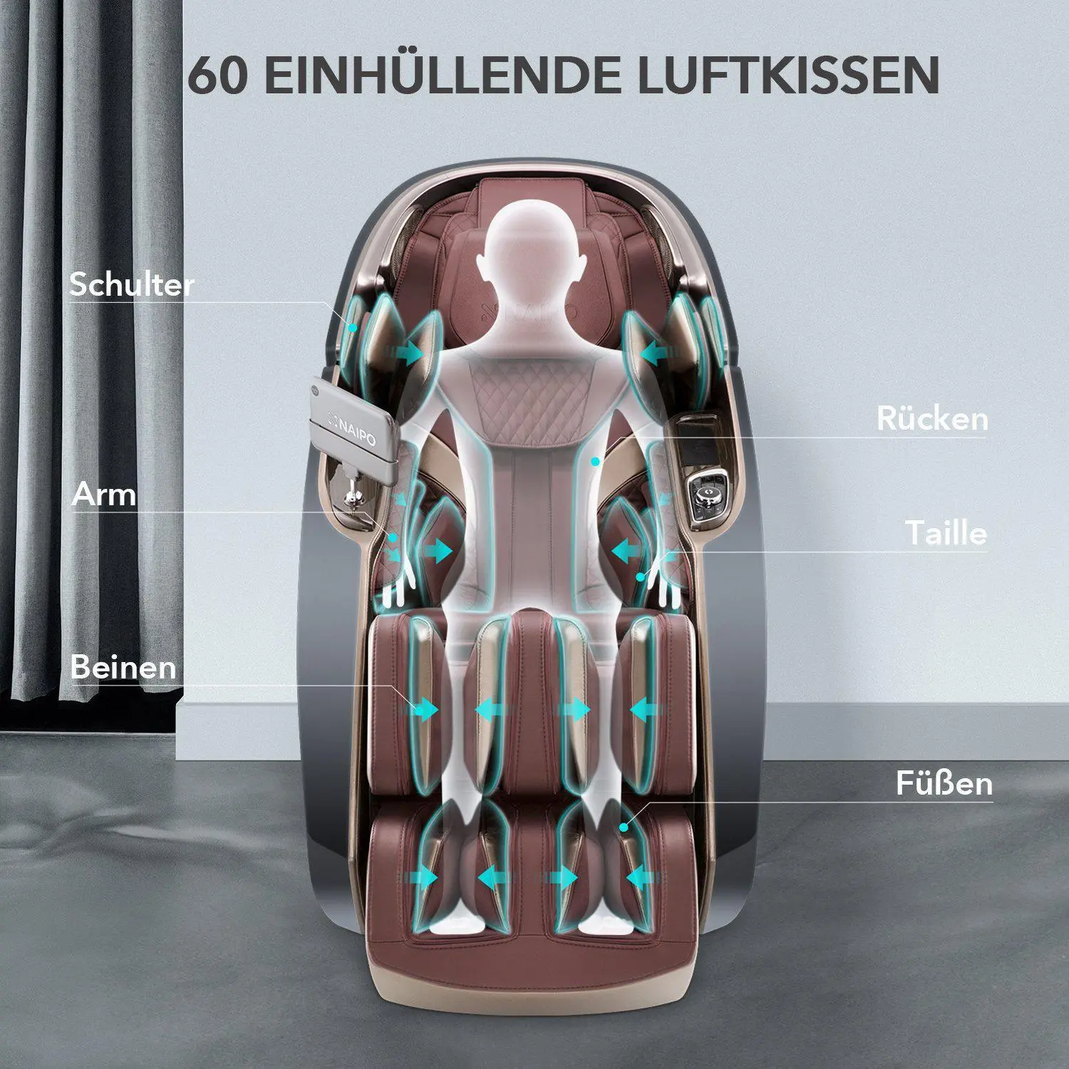 NAIPO 4D High-End Massagesessel, Raumkapsel-Design, integriertes Tablet - Image 9
