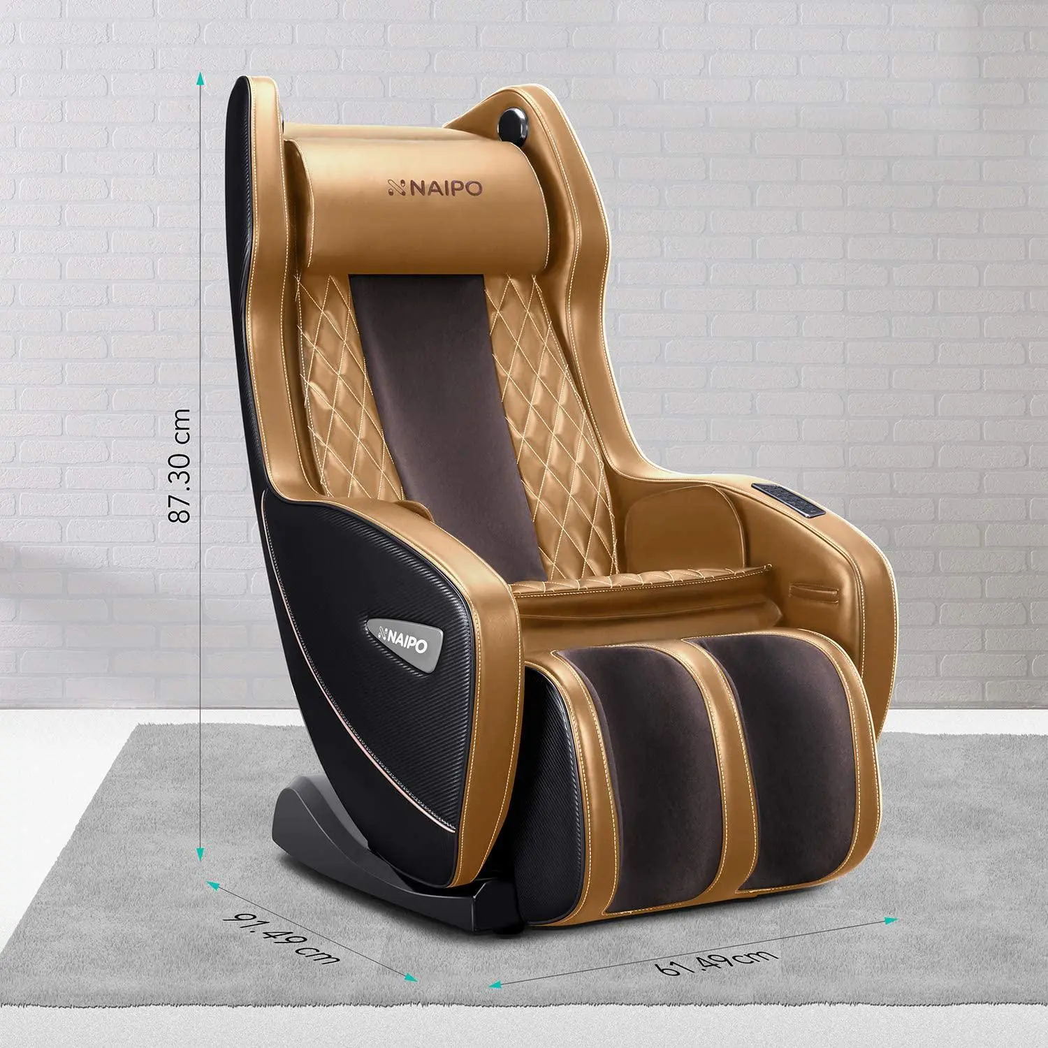 NAIPO Premium Massagesessel, Design-Award, Bluetooth, Liegefunktion, Space-Saving, Braun - Image 6