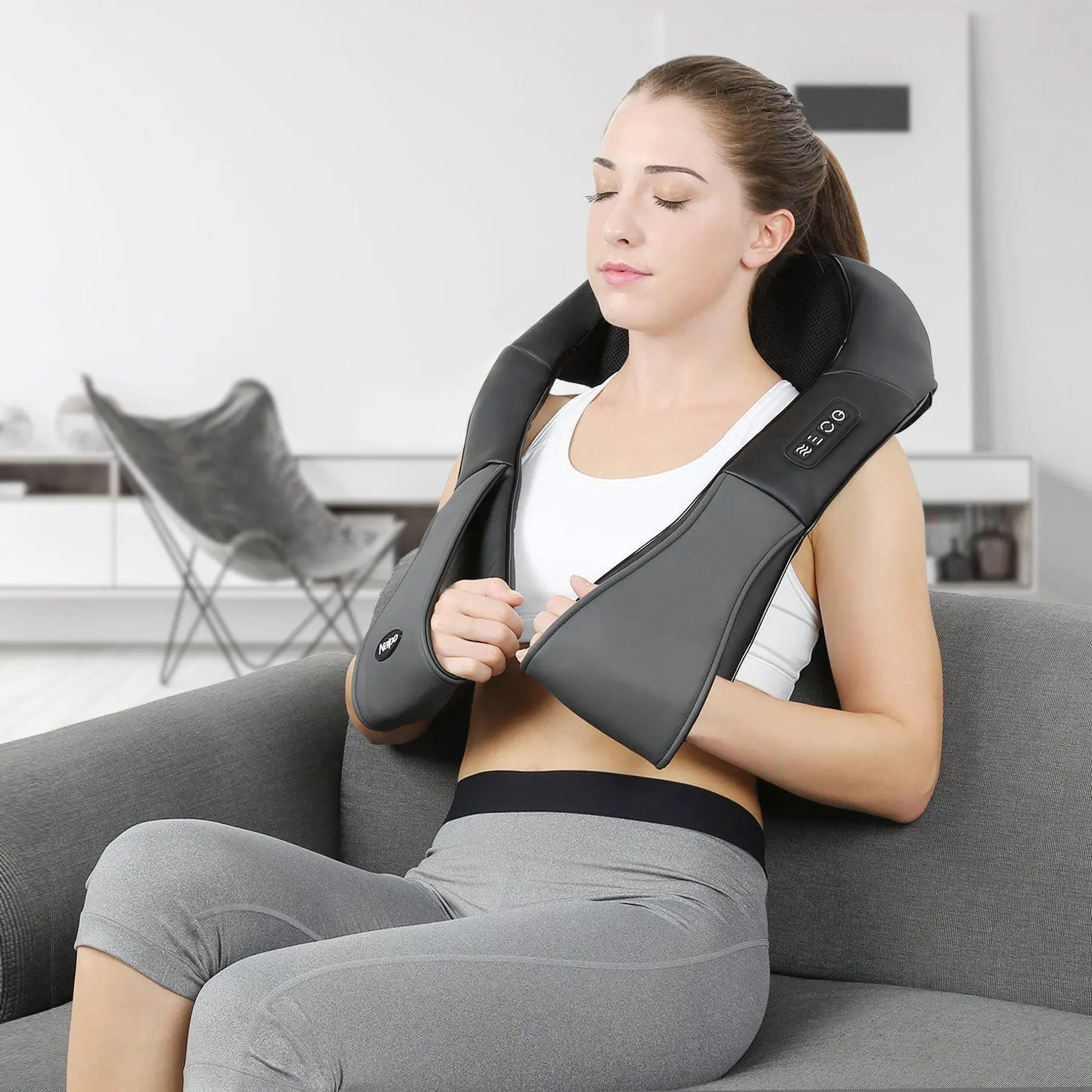 NAIPO Massagegerät, Elektrisches Nackenkissen Shiatsu,  Wärmefunktion , kabelgebunden - Image 6